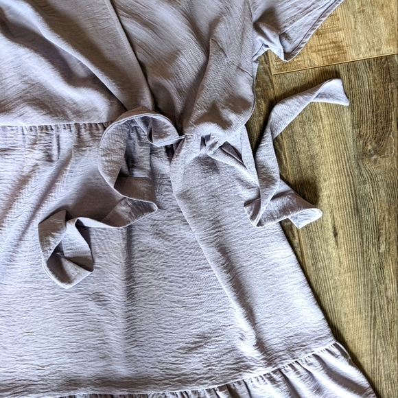 Gilli Lavender Ruffled Faux Wrap Mini Dress - Picture 5 of 6